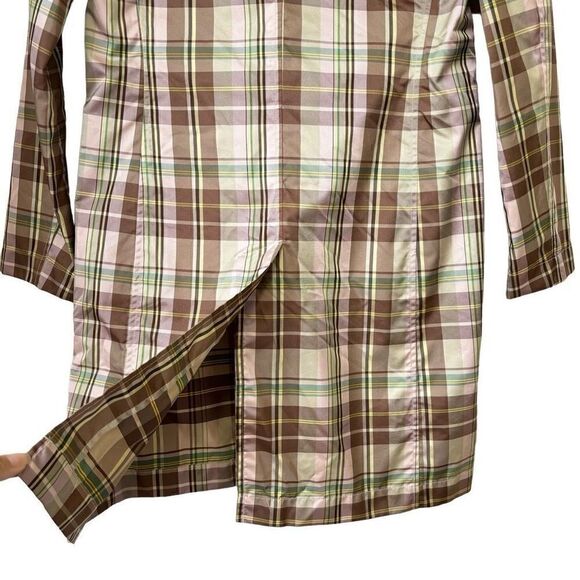 Gap plaid long trench water resistant raincoat - Picture 9 of 12